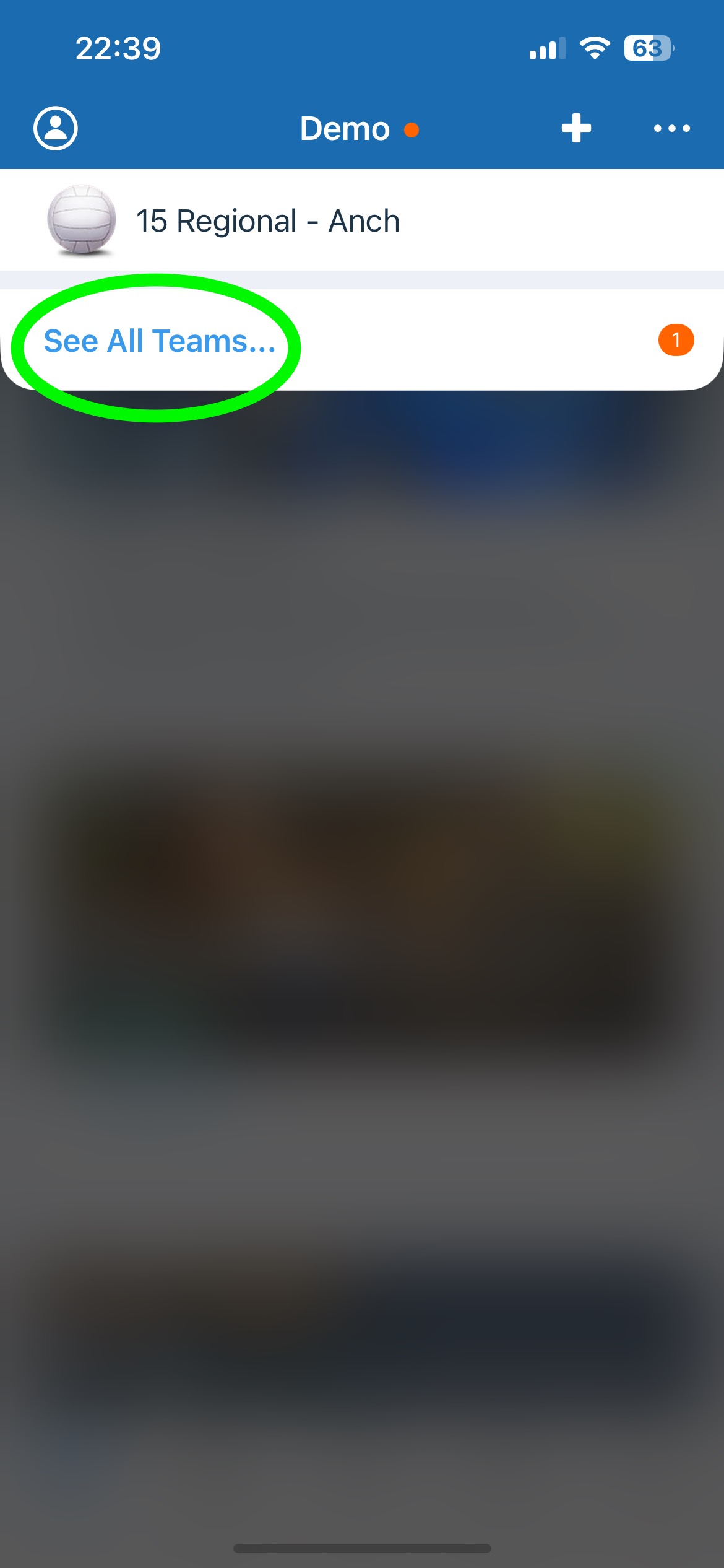 3. Tap see all teams and select the correct team